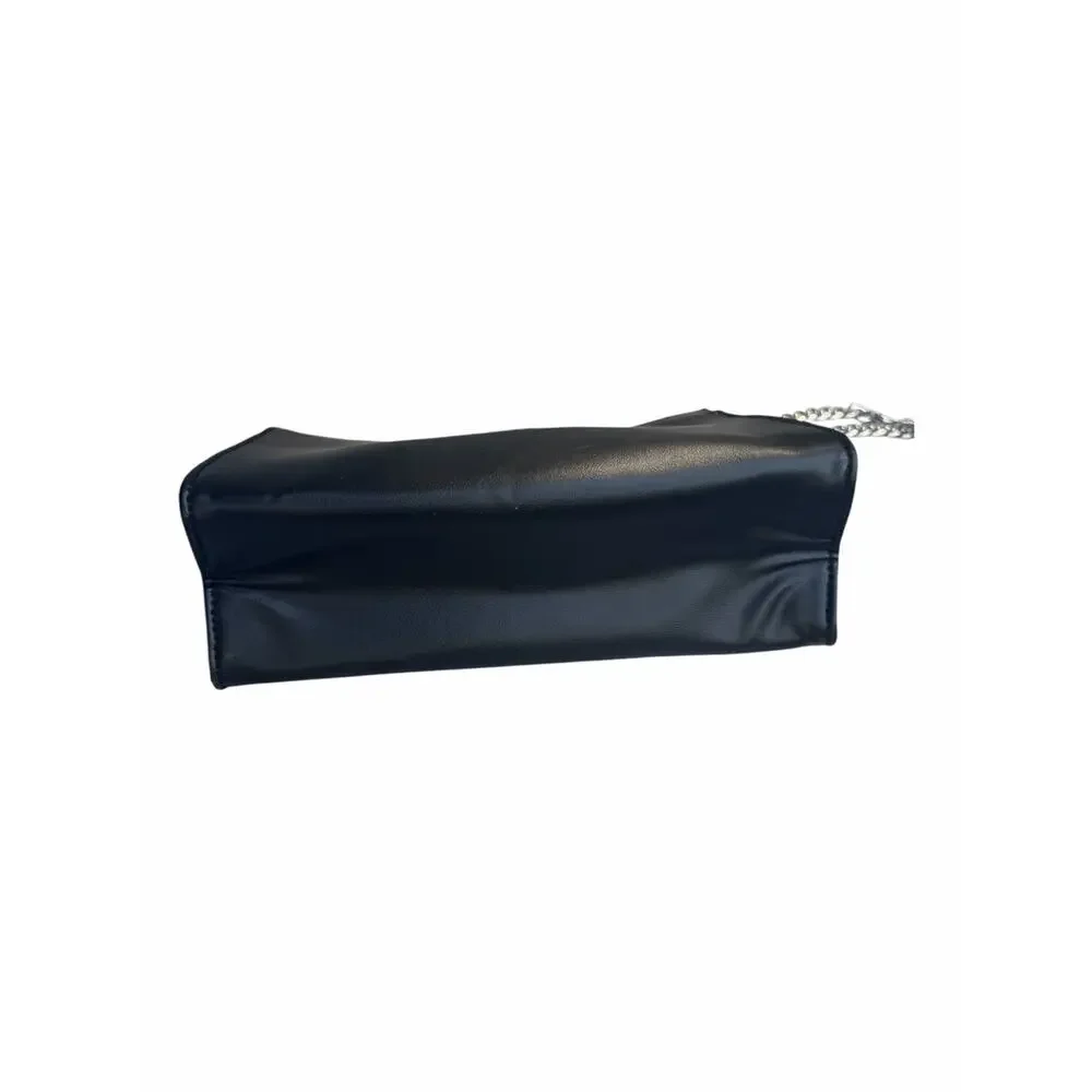 YSL Beauté Black Convertible Crossbody Clutch Bag w/ Silver Chain